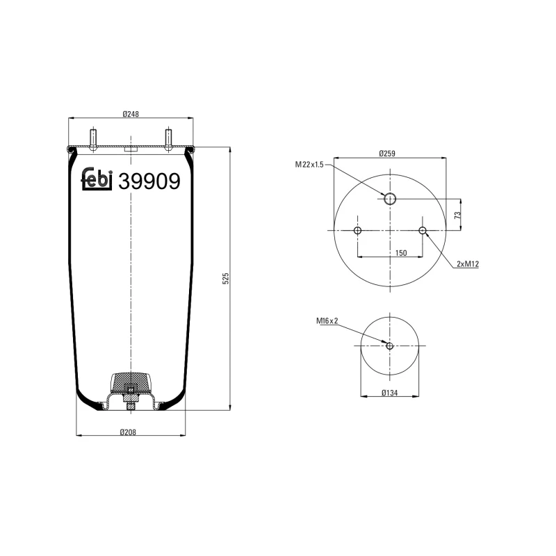 Image of FEBI BILSTEIN 39909 Boot, air suspension Boot,air suspension (324)