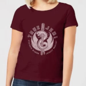Image of Star Wars The Rise Of Skywalker True Jedi Womens T-Shirt - Burgundy - L