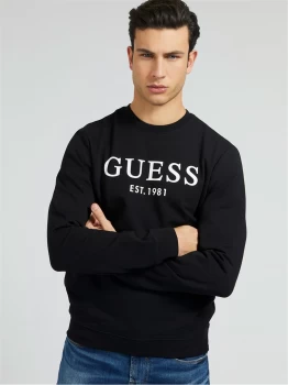 Image of GUESS Sweatshirt Men Black Cotone - Cotton