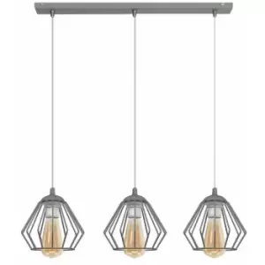 Image of Helam Agat Straight Bar Pendant Ceiling Light Grey 65cm