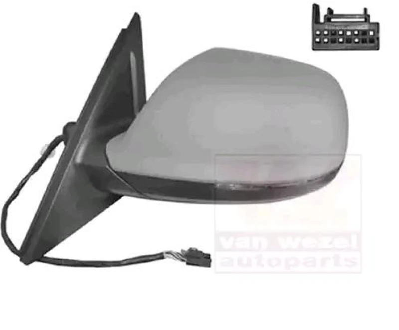 Image of VAN WEZEL 0380807 Wing mirror * HAGUS * Left, Heatable, primed Outside Mirror (50)
