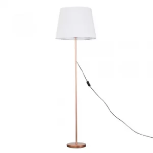 Image of Charlie Copper Floor Lamp with XL White Aspen Shade