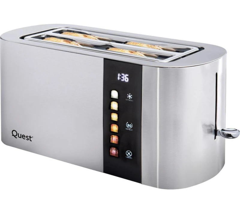 Image of QUEST 68290 4-Slice Toaster - Silver/Grey 5025301682903