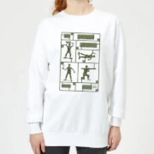 image of Toy Story Plastic Platoon Womens Sweatshirt - White - L