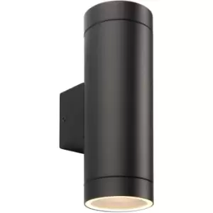 image of Up & Down Twin Outdoor IP44 Wall Light - 2 x 7W GU10 LED - Textured Black