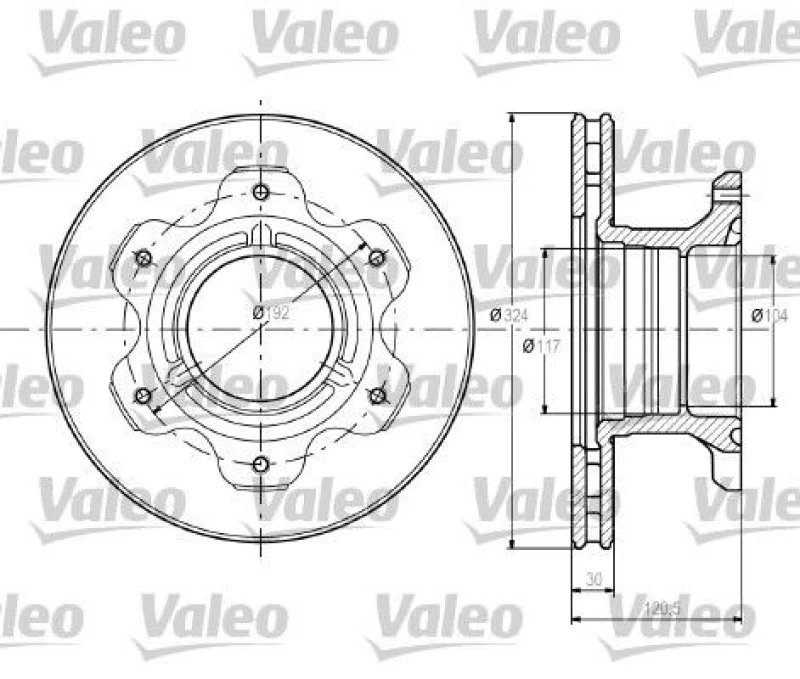 Image of Brake disc VALEO 187110