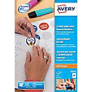 image of AVERY Round Reward Stickers E3613 A4 White