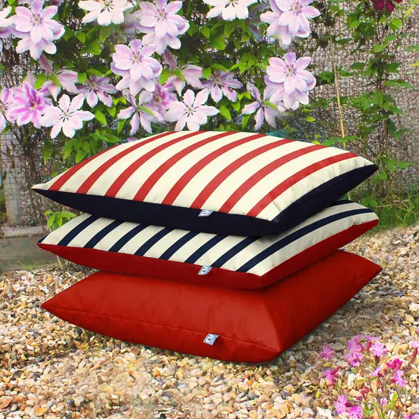 image of Rucomfy rucomfy Stripe Indoor Outdoor Bean Bag - Red