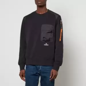 Image of Parajumpers Sabre Logo-Patched Jersey and Nylon Sweatshirt - M