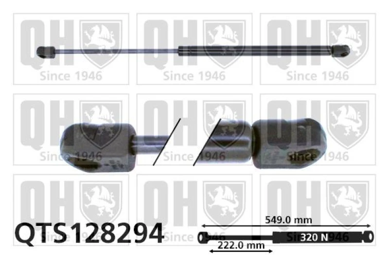 Image of QUINTON HAZELL Tailgate strut QUINTON HAZELL QTS128294