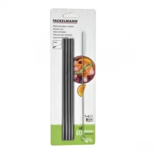 Image of Fackelmann Stainless Steel Straw Set 4 Straight