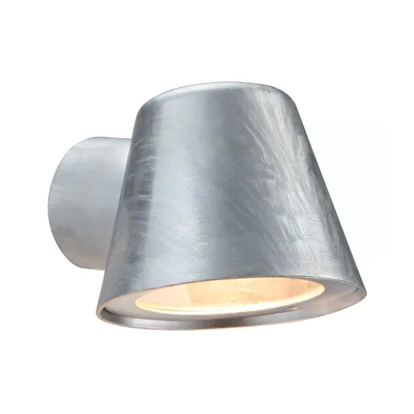 image of Aleria Outdoor Wall Light in Galvanized (Height) 11.3cm