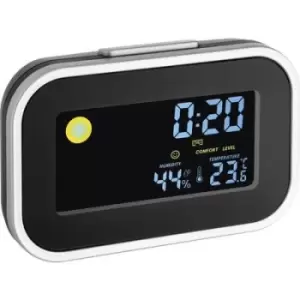 image of TFA Dostmann 60.2015 Quartz Alarm clock Black, Silver Alarm times 1