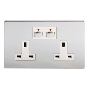 image of Energenie Mihome Radio Controlled Smart Double Socket - Chrome