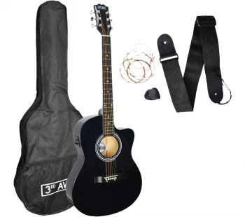 image of 3RD AVENUE Cutaway Electro-Acoustic Guitar Bundle - Black