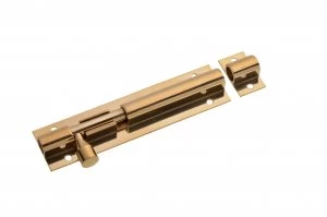 image of Wickes Barrel Bolt - Brass 102mm