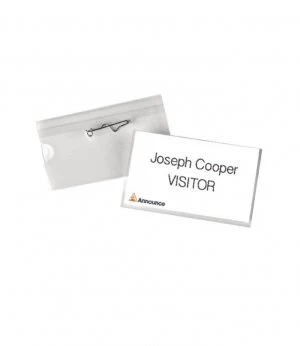 image of Pin Name Badge 54x90mm Pack50