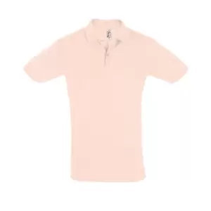 Image of SOLS Mens Perfect Pique Short Sleeve Polo Shirt (M) (Creamy Pink)