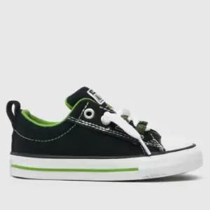 image of Converse Black & Green Street Lace Loop Boys Toddler Trainers