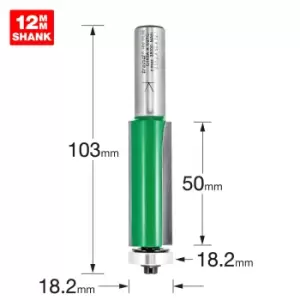 Image of Trend CRAFTPRO Bearing Guided Trimmer Router Cutter 18.2mm 50mm 1/2"