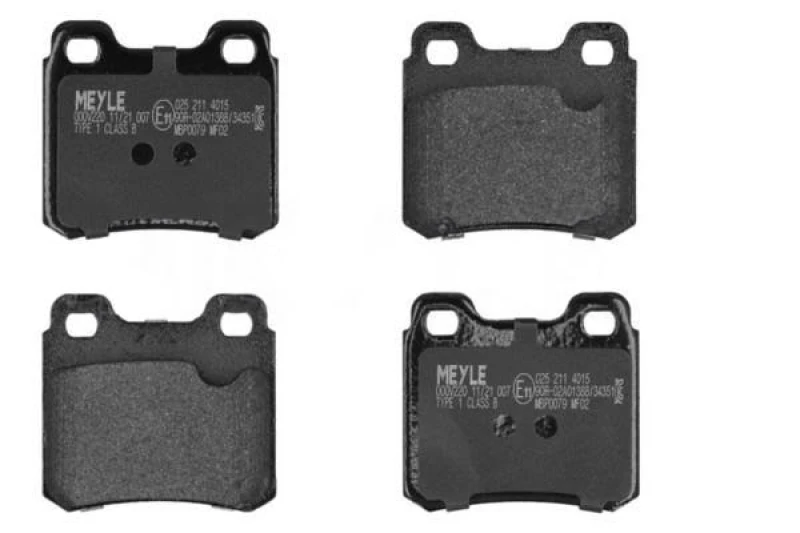 Image of MEYLE 025 211 4015 Brake pad set Rear Axle, excl. wear warning contact, Original Quality, with anti-squeak plate Brake Pad Set,disc brake (402)
