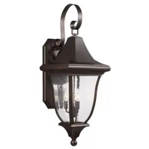 Image of Outdoor IP44 3 Bulb Wall Light Patina Bronze LED E14 60W
