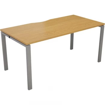 image of 1 Person Bench Desk 1400X800MM Each - Silver/Oak