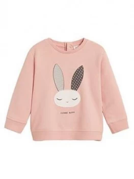 image of Mango Baby Girls Cutest Bunny Sweatshirt - Pink