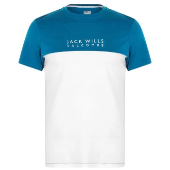 image of Jack Wills Westmore Colour Block T-Shirt - Teal