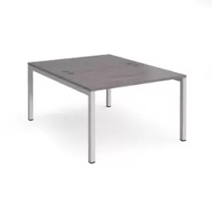 Image of Connex back to back desks 1200mm x 1600mm - silver frame and grey oak top