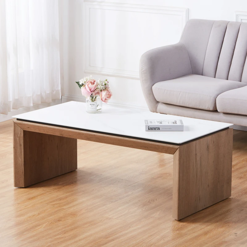 Image of Artemis Home Lucerne Stone Coffee Table in Light Stone Light Stone Unisex