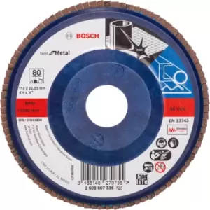 Image of Bosch X571 Best for Metal Straight Flap Disc 115mm 80g Pack of 1