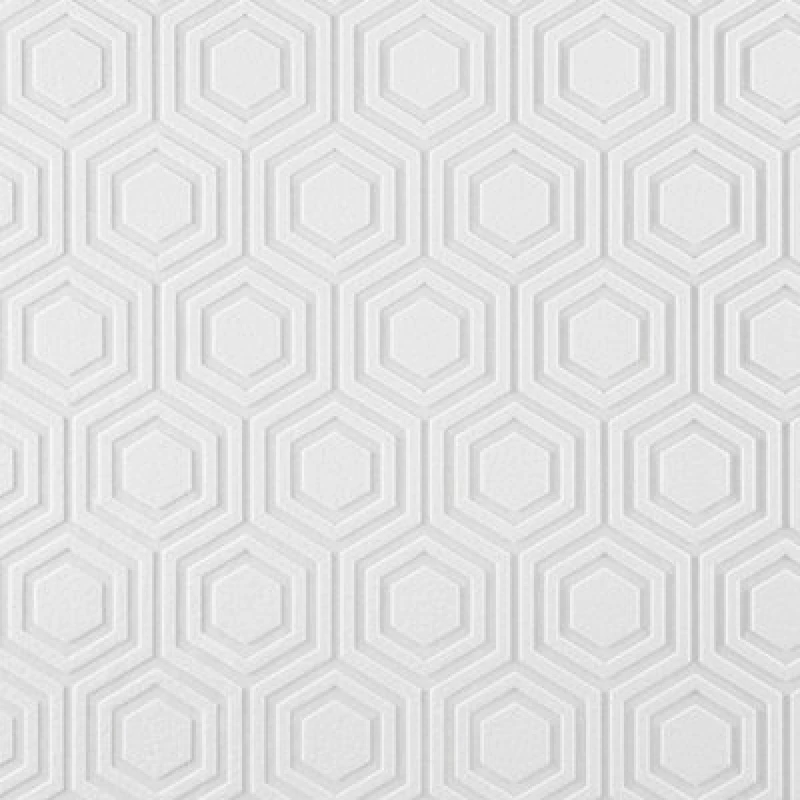 Image of Anaglypta Luxury Vinyl White Geometric Bee Hive- Paintable Beehive Wallpaper Rd5671