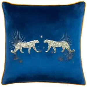 image of Dusk Leopard Cushion Navy