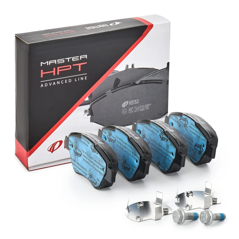 Image of REMSA 0858.30 Brake pad set Front Axle, with accessories, with bolts/screws Brake Pad Set,disc brake (402)