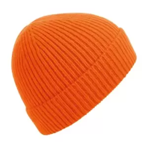 Image of Beechfield Unisex Engineered Knit Ribbed Beanie (One Size) (Orange)