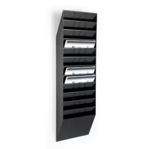 Image of Durable Wall mounted brochure racks, landscape format, 12 x A4, pack of 2, black