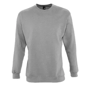 image of SOLS Mens Supreme Plain Cotton Rich Sweatshirt (L) (Grey Marl)