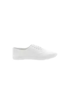 Image of Lace Up White Canvas Gym Plimsolls