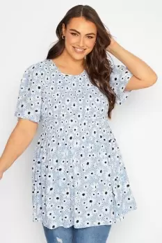 Image of Shirred Peplum Top