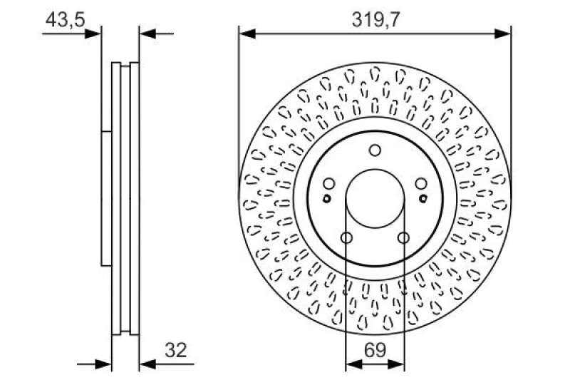 Image of Bosch 0 986 479 T01 Brake disc Vented, Oiled Brake Disc (82)