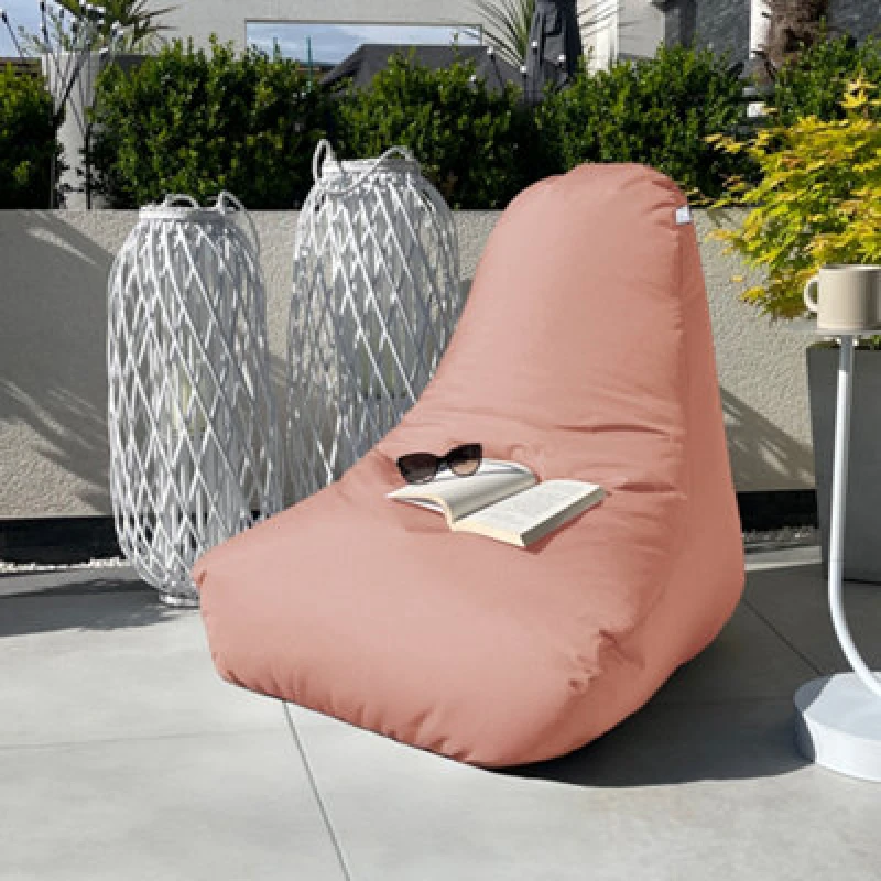 Image of rucomfy Beanbags Rucomfy Indoor Or Outdoor Adults Water Resistant Dusky Pink Beanbag Chair
