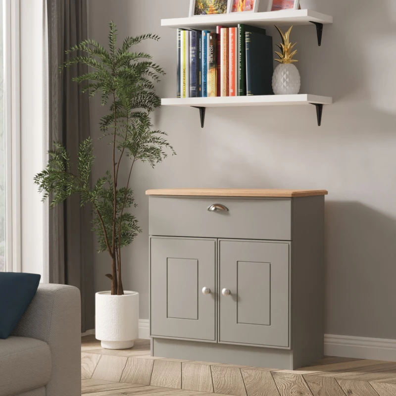 Image of Ready Assembled 2 U Albert 1 Drawer 2 Door Sideboard (Ready Assembled) in Dark Grey Size: Medium Dark Grey Unisex Medium