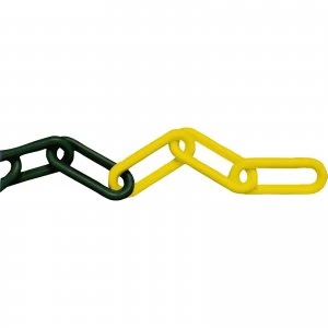 Image of Faithfull Plastic Chain Yellow and Black 8mm 12.5m