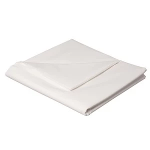 image of Catherine Lansfield White Non-Iron Plain Dye Flat Sheet - Double