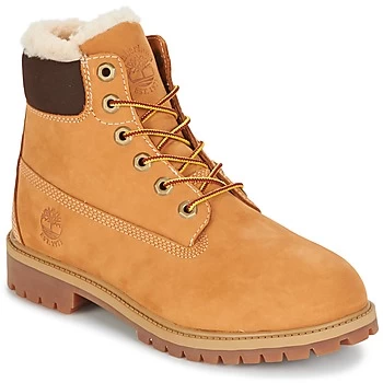 image of Timberland 6 IN PRMWPSHEARLING LINED boys's Childrens Mid Boots in Brown kid,4,5,5.5,6.5