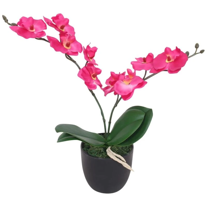 Image of VIDAXL Artificial Orchid Plant with Pot 30cm Red Vidaxl 244421
