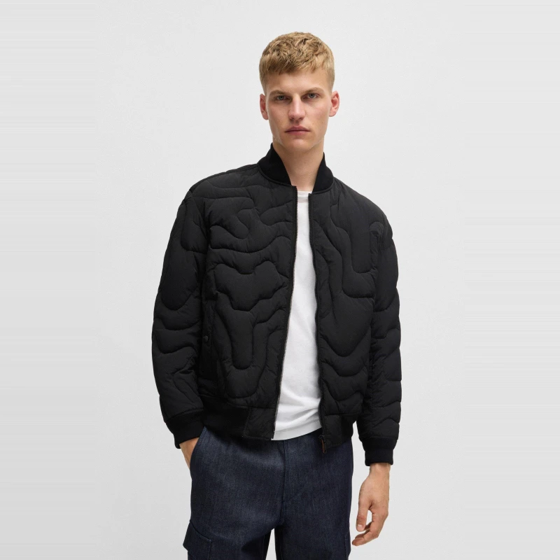 Image of Boss Omapy 10254731 01 Bomber Jacket Mens - Black M
