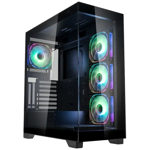 Image of Kolink Unity Peak ARGB Midi Tower Showcase - Black
