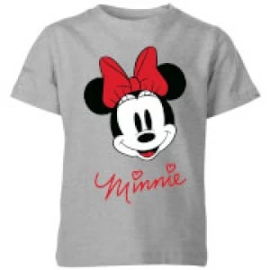 image of Disney Minnie Face Kids T-Shirt - Grey - 11-12 Years